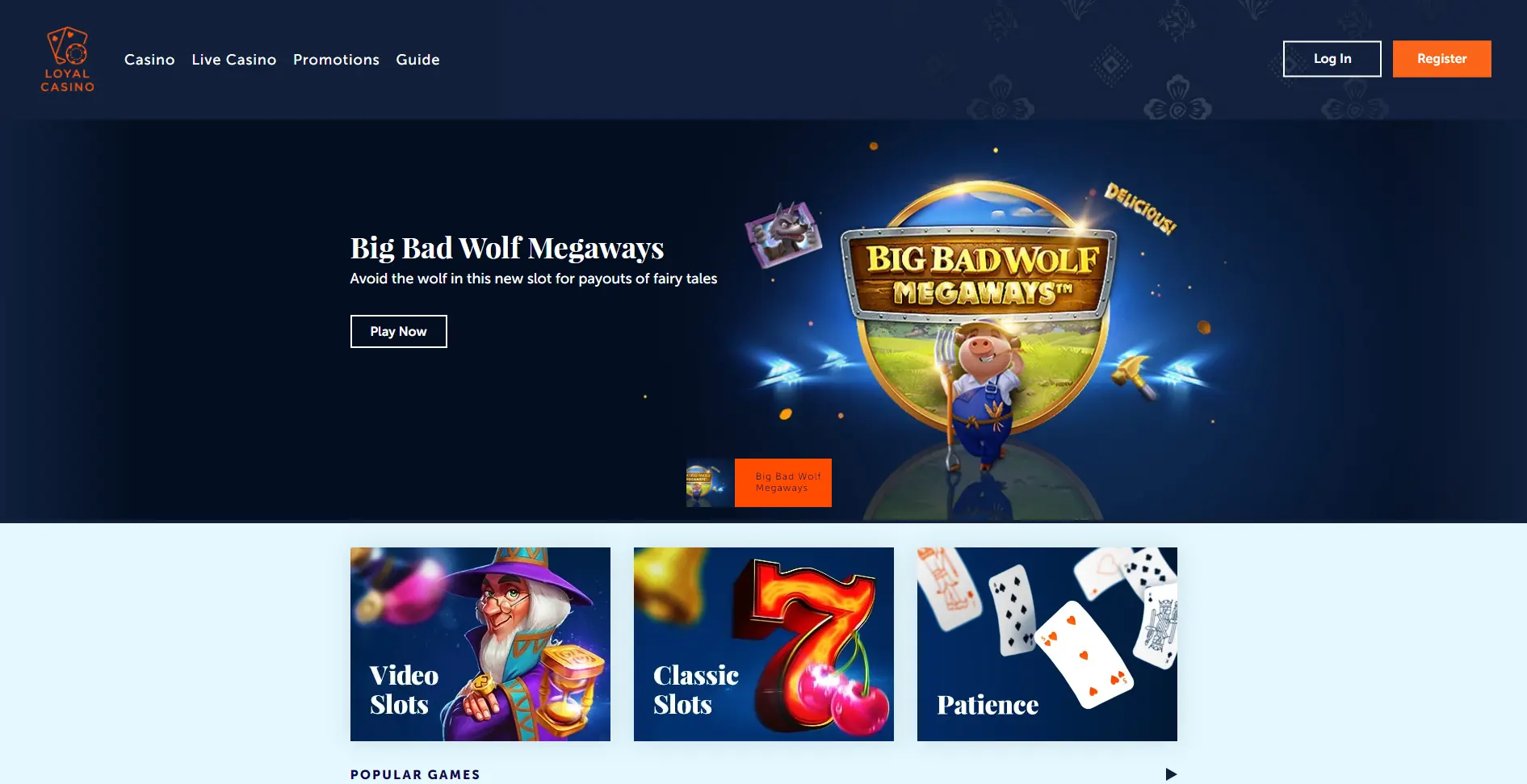Loyal Casino slots sectie
